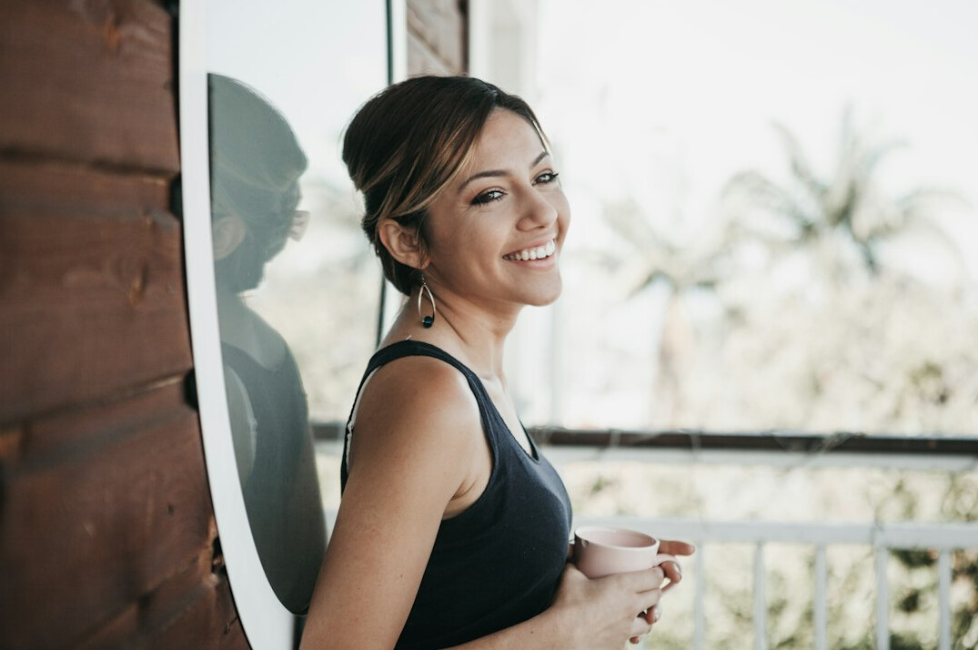 confident woman smiling
